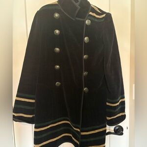 Annikki Karvinen Handmade in Finland NavyTan. green Jacket Velour Size M vintage